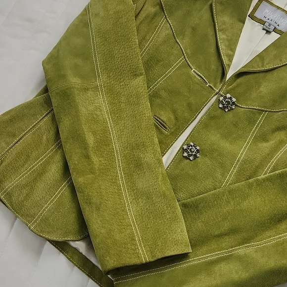 Wilsons leather maxima jacket Size S Color lime green - Picture 6 of 10